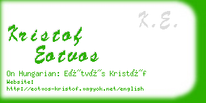 kristof eotvos business card